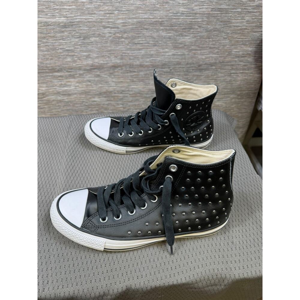 Converse Chuck Taylor All Star 2 Shoes Womens 9 Black Leather Studded 561682C - Picture 9 of 12
